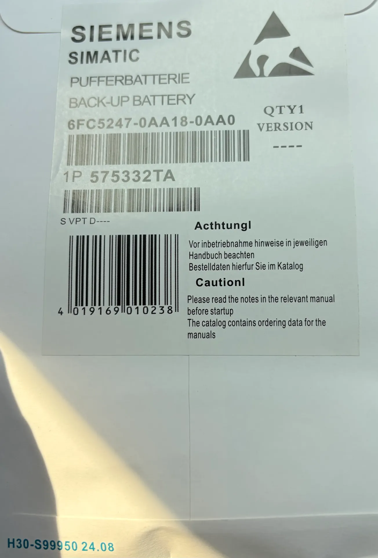 6FC5247-0AA18-0AA0 Siemens Battery